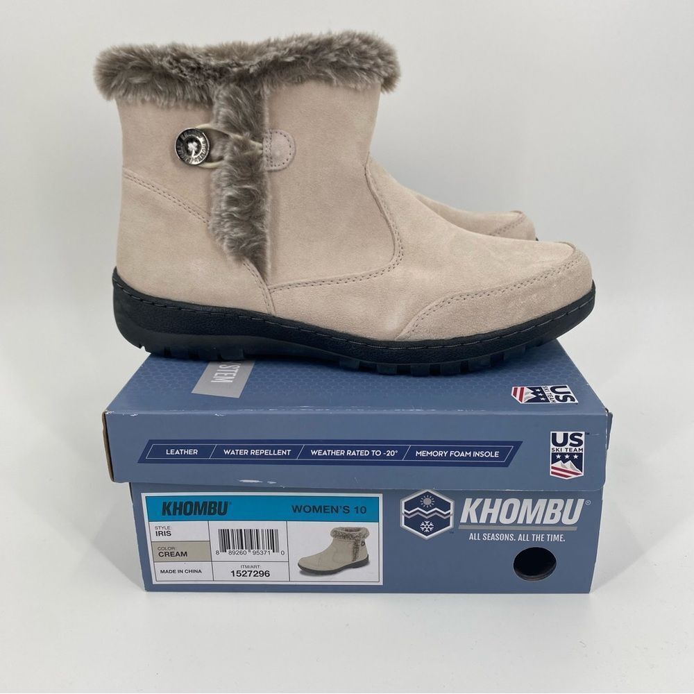Khombu Women's Cream Ankle Boots size 10 New in Box
